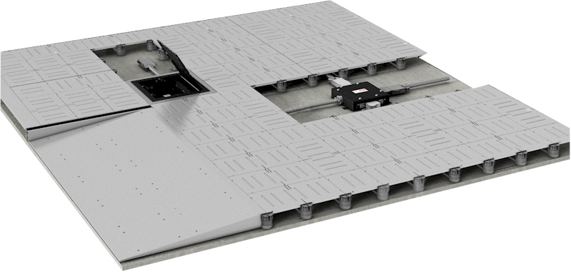 Low profile raised access flooring system