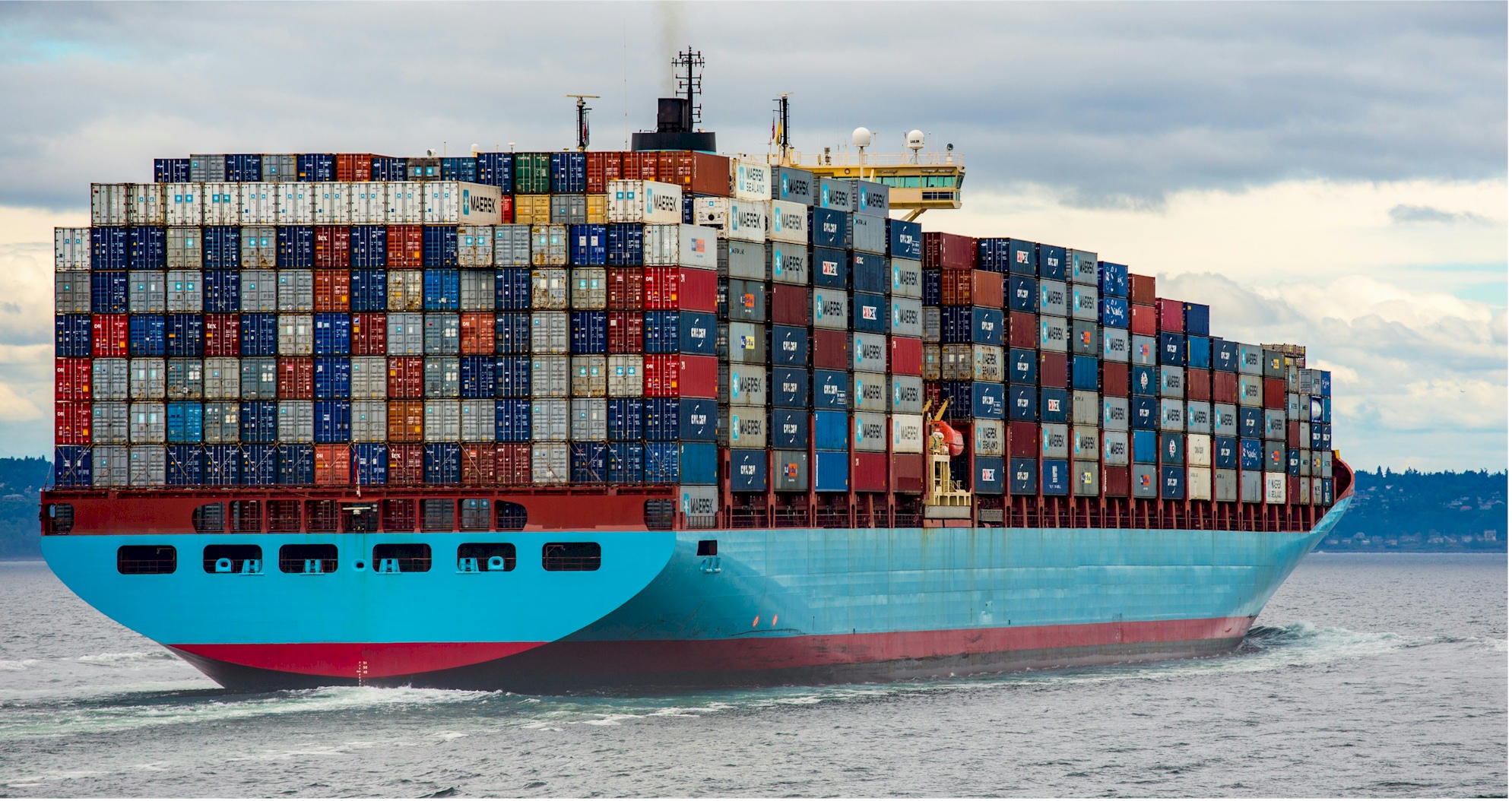 Cargo ship carrying containers affected by Chinese tariffs