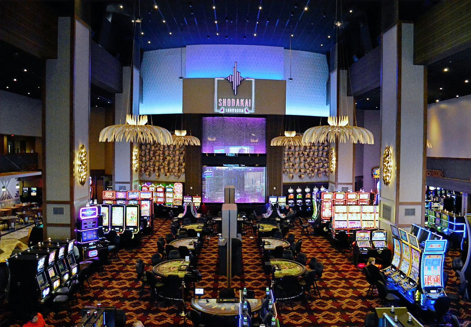 Gaming area and Shodakai Showroom entrance at Coyote Valley Casino
