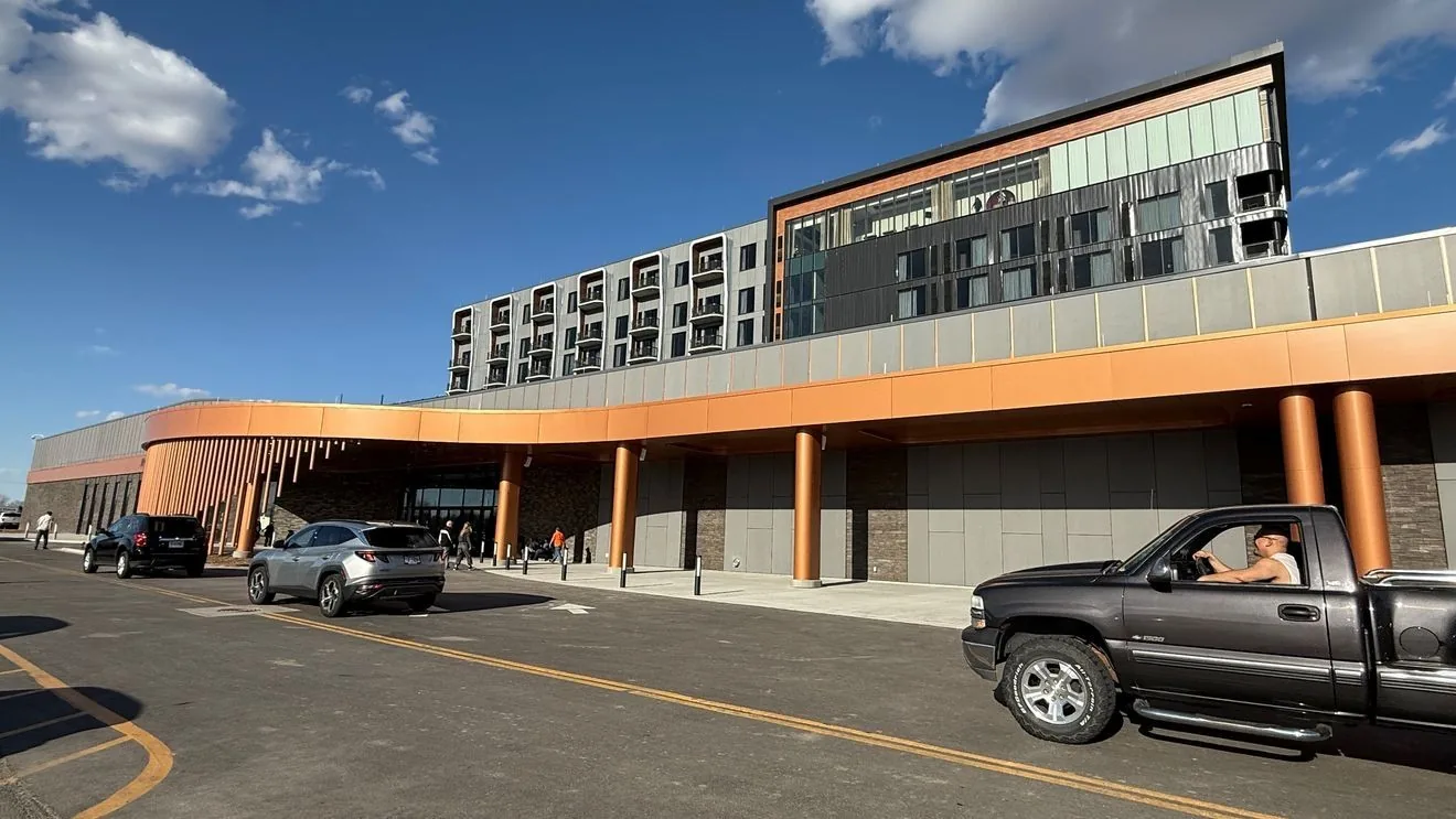 Exterior of the permanent Grand Island Casino Resort building