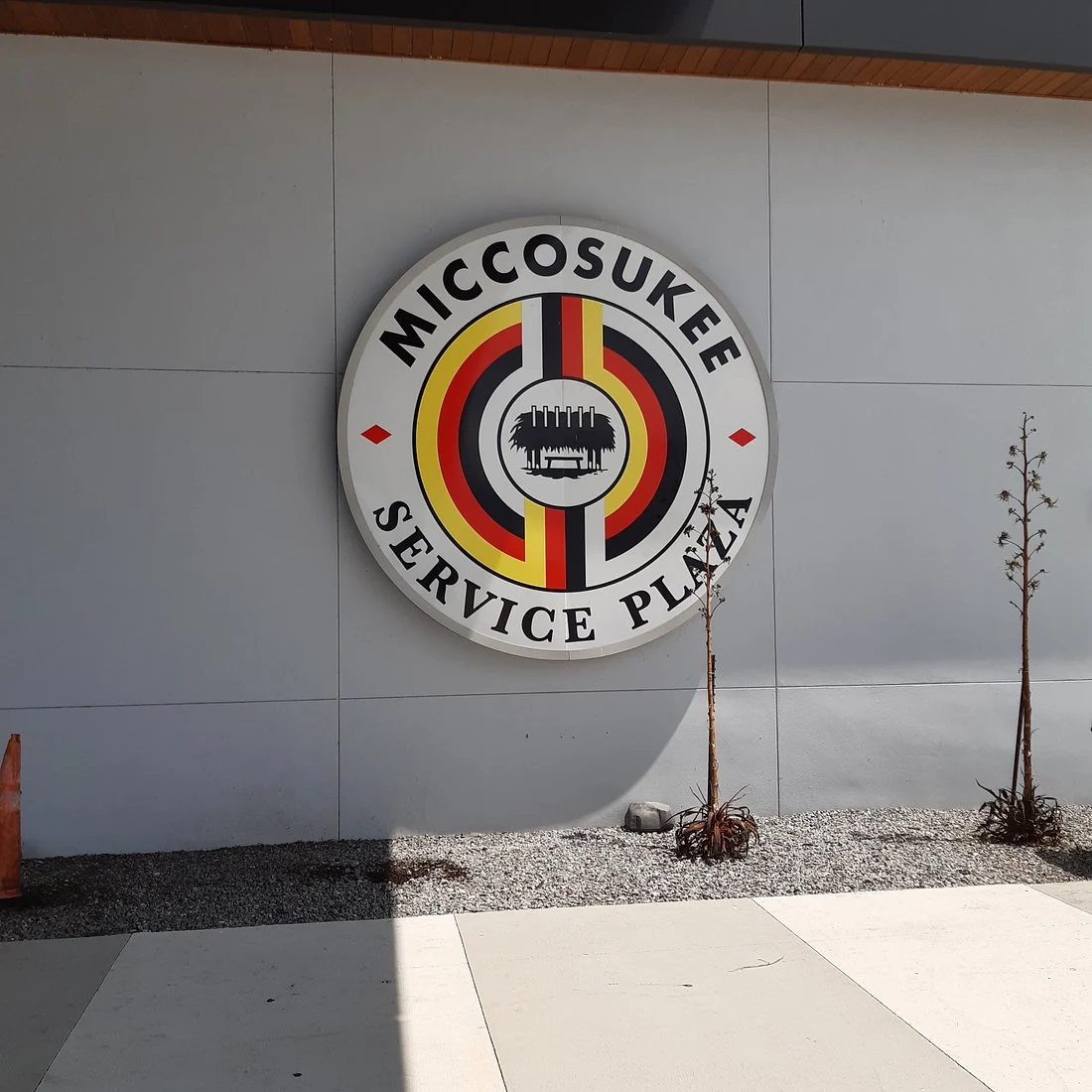 Miccosukee Service Plaza sign beside the entrance