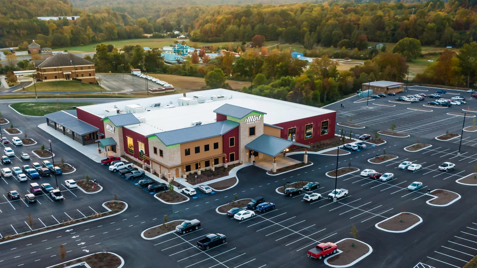 Aerial view of The Mint Gaming Hall Cumberland in Williamsburg, Kentucky