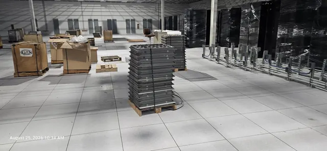 Stacks of raised floor panels in the Vesgro data center