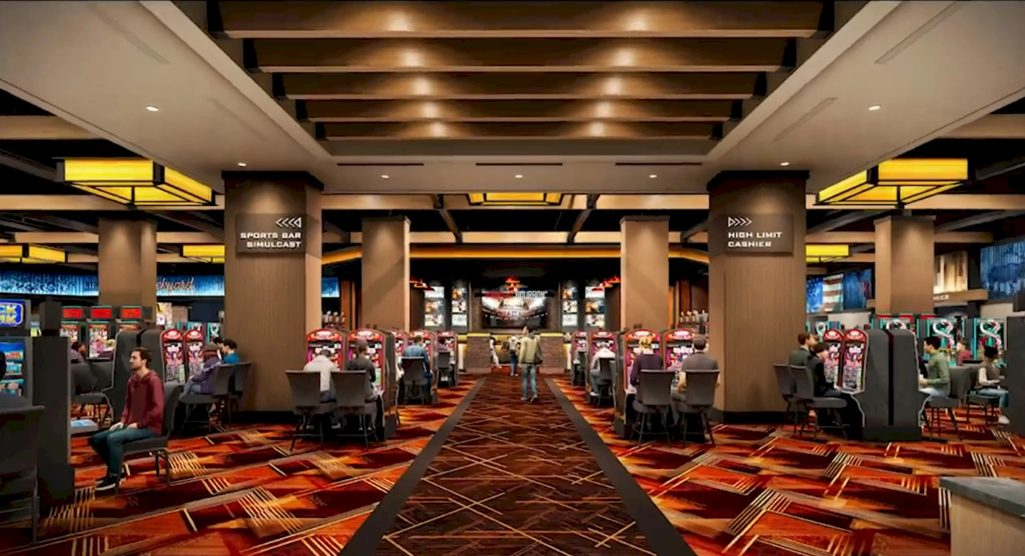 Architectural rendering of the planned Wyoming Downs Casino gaming interior